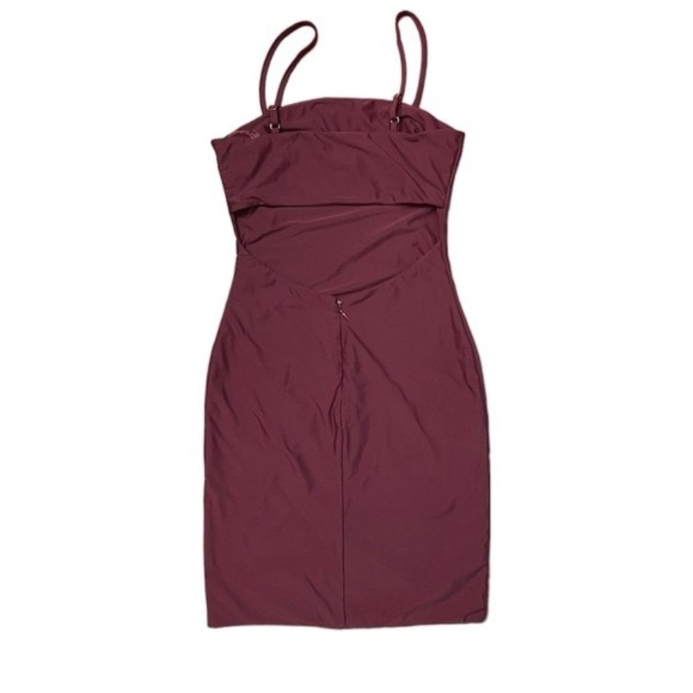 Tiger Mist Solange Open Back Bodycon Mini Dress Plum - Picture 5 of 6